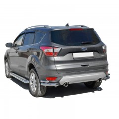 Защита заднего бампера «Уголки двойные» (d63,5) для Ford Kuga (2016-н.в.)(Окрашенное)